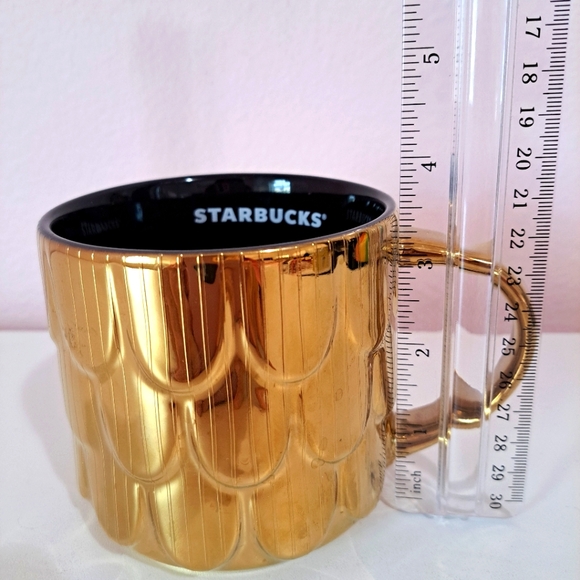 STARBUCKS Gold Mermaid Scales Mug - Picture 4 of 4